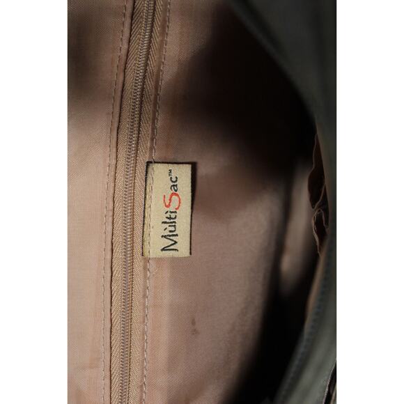 MultiSac Crossbody Purse Green Faux Leather Adjustable Strap Pockets Zippers - Picture 8 of 16